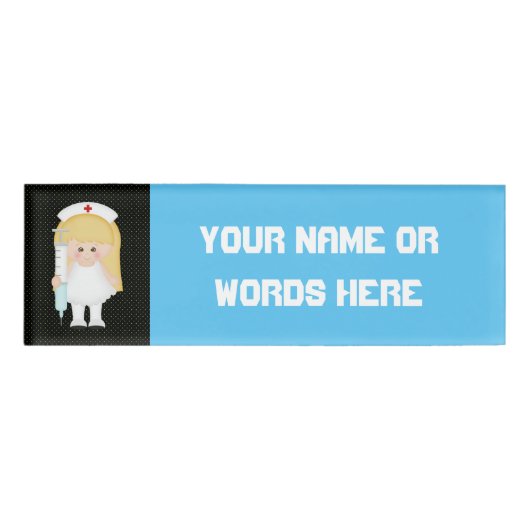 漫画のナースに単語または名前タグを追加 名札 (正面)