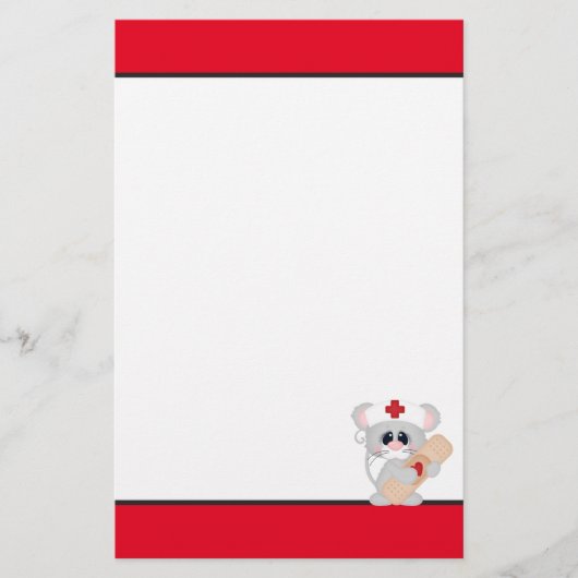 漫画のナースマウスおもしろい固定 便箋 (正面)