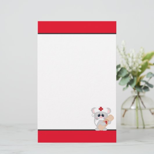 漫画のナースマウスおもしろい固定 便箋 (スタンド正面)