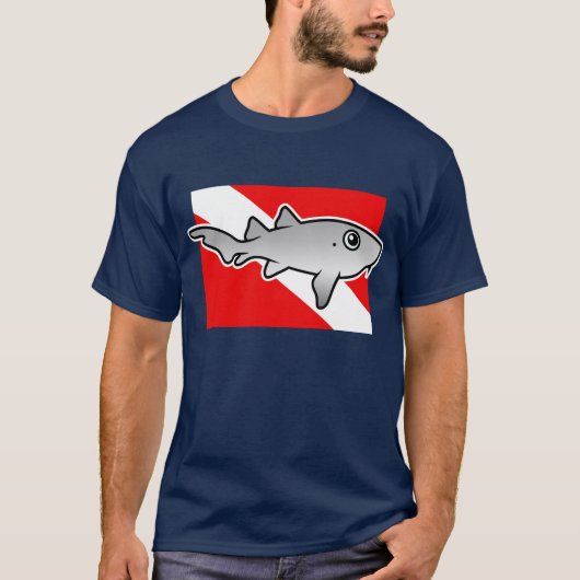 漫画のナースSharkダイブフラグ Tシャツ (正面)