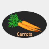 漫画のニンジン食品おもしろいシール 楕円形シール (正面)