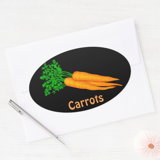 漫画のニンジン食品おもしろいシール 楕円形シール (封筒)