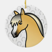 漫画のノルウェーのフィヨルド馬の頭 セラミックオーナメント (裏面)