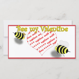 漫画のハチのバレンタインフレーム「Bee My Valentine」写真立て シーズンカード