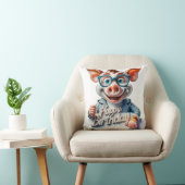 漫画のハッピーバースデーイラストレーションAかわいい豚 クッション (椅子)