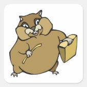 漫画のハムスター スクエアシール (正面)