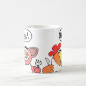 漫画のハム及び卵の朝食のマグ コーヒーマグカップ (中央)