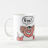 漫画のハム及び卵の朝食のマグ コーヒーマグカップ (左)