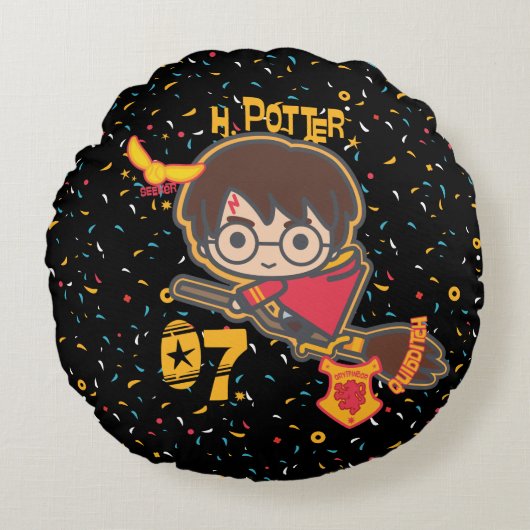 漫画のハリー・ポッターシリーズQuidditchのシーカー ラウンドクッション (正面)