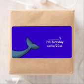 漫画のハンプバックホエールテールワインまたはウォーターボトル ラベル (インサイチュ)