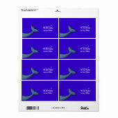 漫画のハンプバックホエールテールワインまたはウォーターボトル ラベル (フルシート)