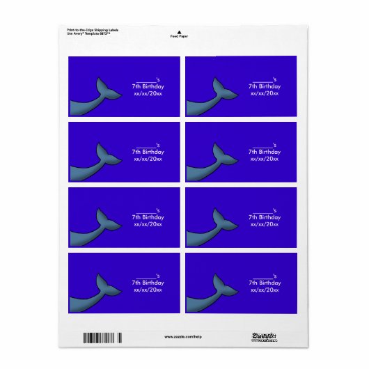 漫画のハンプバックホエールテールワインまたはウォーターボトル ラベル (フルシート)