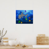 漫画のハンマーヘッドシャーク ポスター (キッチン)