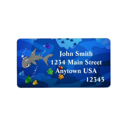 漫画のハンマーヘッドシャーク ラベル (正面)