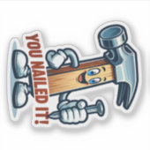 漫画のハンマー"あなたは釘付け！ シール (正面)