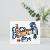 漫画のハンマー「見事にやり遂げた!」ポストカード ポストカード (スタンド正面)