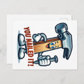 漫画のハンマー「見事にやり遂げた!」ポストカード ポストカード (正面/裏面)