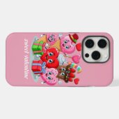 漫画のハートと甘い友人バレンタインデー iPhoneケース (裏面横)