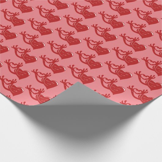 漫画のハートはハートを示す ラッピングペーパー (角)