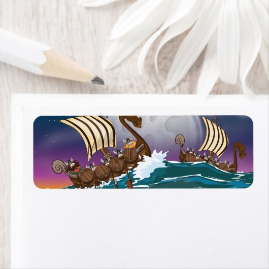 漫画のバイキング侵略艦隊 ラベル (インサイチュ)