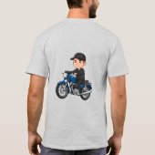 漫画のバイクに乗ったライダー Tシャツ (裏面)