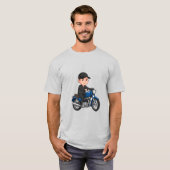 漫画のバイクに乗ったライダー Tシャツ (正面フル)