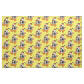 漫画のバスセットハウンド生地 ファブリック (ファットクウォーター)