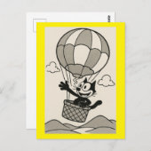 漫画のバルーンバスケットの漫画の猫 ポストカード (正面/裏面)