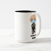 漫画のバーニー・サンダースと彼の暖かい茶色のミトン ツートーンマグカップ (正面右)