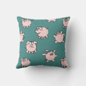 漫画のパタおもしろいーン豚の年を選択カラー枕 クッション (裏面)