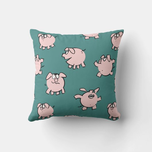 漫画のパタおもしろいーン豚の年を選択カラー枕 クッション (裏面)