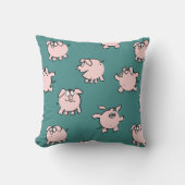 漫画のパタおもしろいーン豚の年を選択カラー枕 クッション (正面)