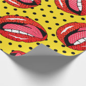 漫画のパッチバッジとリを使ったシームレスなパターン ラッピングペーパー (角)