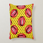 漫画のパッチバッジとliのシームレスなパターン アクセントクッション (正面(垂直))