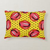 漫画のパッチバッジとliのシームレスなパターン アクセントクッション (裏面)