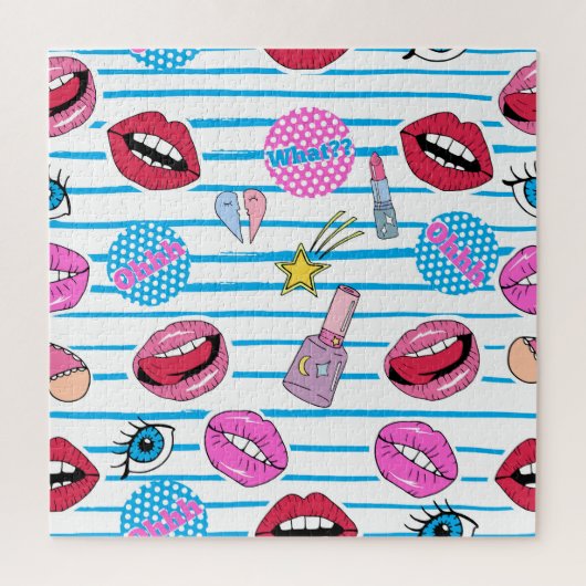 漫画のパッチバッジポップ・アートの：アート。 ジグソーパズル (縦)