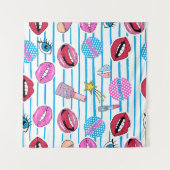 漫画のパッチバッジポップ・アートの：アート。 タペストリー (正面(横))