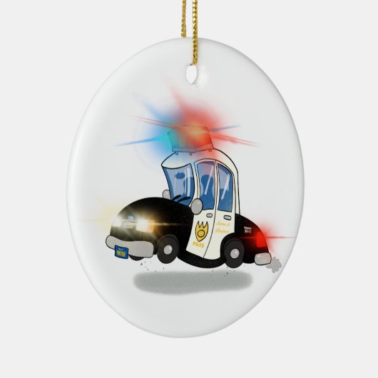 漫画のパトカーと消防車 セラミックオーナメント (右)