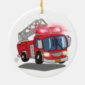 漫画のパトカーと消防車 セラミックオーナメント (裏面)