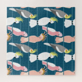 漫画のパロット：かわいいシームレスパターン ジグソーパズル (横)
