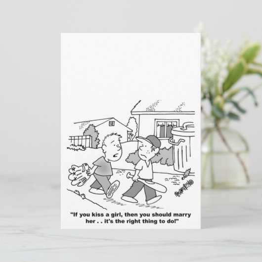 漫画のパーソナライズされた結婚式招待状 招待状 (スタンド正面)