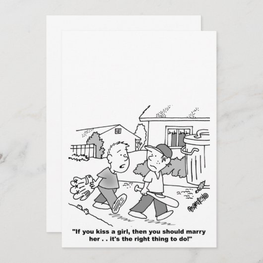 漫画のパーソナライズされた結婚式招待状 招待状 (正面/裏面)