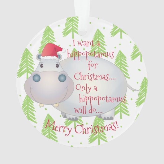 漫画のヒッポタムスヒッポクリスマスクリスマス オーナメント (裏面)