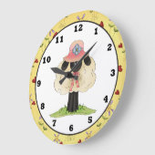 漫画のヒツジの時計 ラージ壁時計 (傾斜)