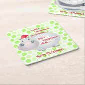 漫画のヒポタムスクリスマスクリスマス スクエアペーパーコースター (アングル)