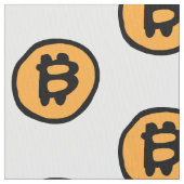 漫画のビットコインのシンボル ファブリック (クローズアップ)