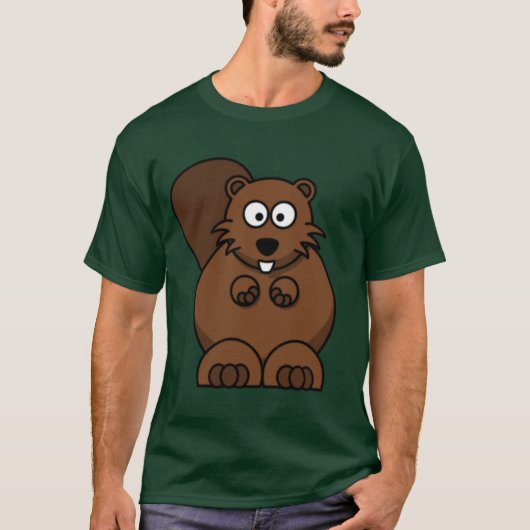 漫画のビーバーのティー Tシャツ (正面)