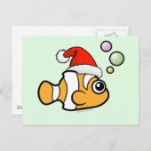 漫画のピエロのサンタ シーズンポストカード (正面/裏面)