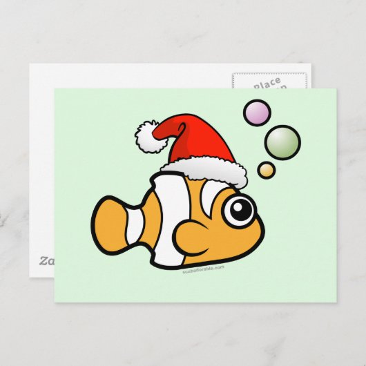 漫画のピエロのサンタ シーズンポストカード (正面/裏面)