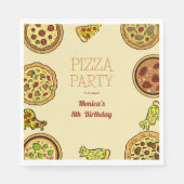 漫画のピザパーティー誕生日 スタンダードランチョンナプキン (正面)